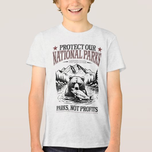 我保護々の国園、上下逆さ旗、ポート トライブレンドＴシャツ (正面)