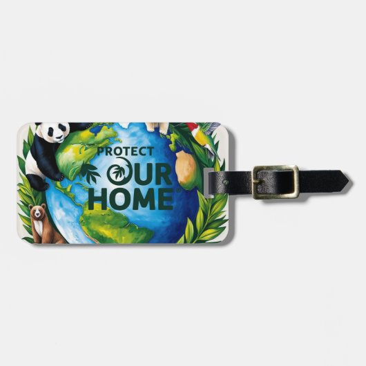 我保護家のウイルスエコグローブフレンドリーアート ラゲッジタグ (正面横)