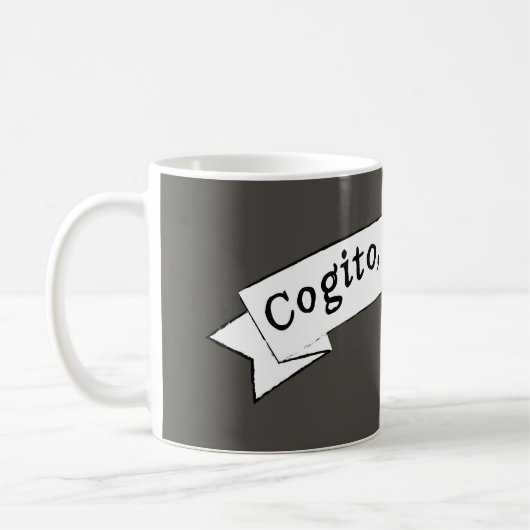 我思う、ゆえに我あり - Cogito, ergo sum コーヒーマグカップ (左)
