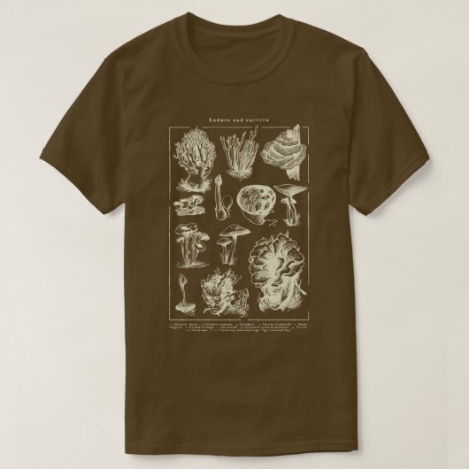 我慢し生き延びて最後の私たちCordyceps mushro Tシャツ (デザイン正面)