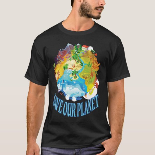 我救々の惑星シーアニマル海ことわざ Tシャツ (正面)