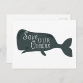 我救々の海洋の環境鯨白 ポストカード (正面/裏面)