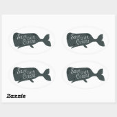 我救々の海洋の環境鯨白 楕円形シール (シート)