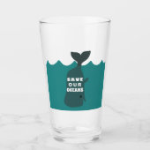 我救々の海洋環境芸術クジラ タンブラーグラス (正面)