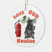 我救らのコアラが焚き火を消せ セラミックオーナメント (左)