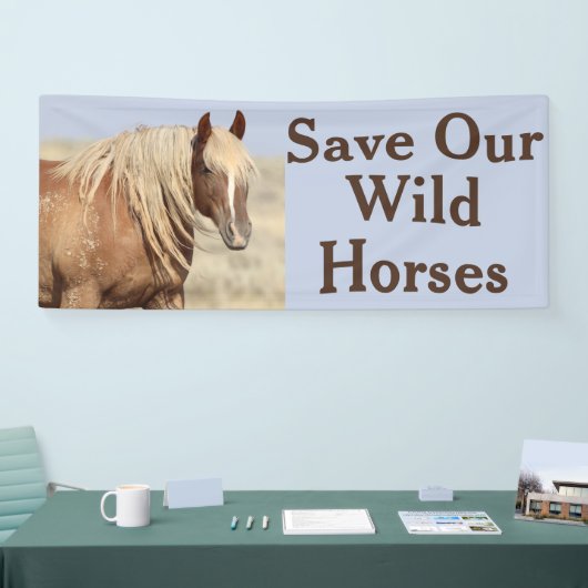 我救らの野馬の旗 横断幕 (トレードショー)