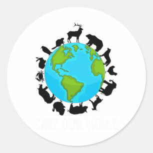我救家の動物野生生物保護地球 ラウンドシール