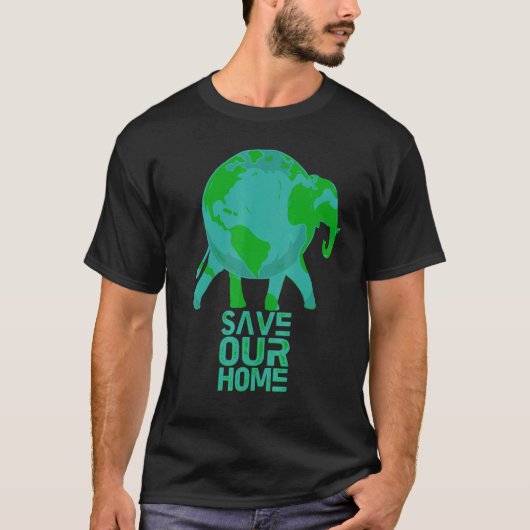 我救家の動物野生生物保護地球 Tシャツ (正面)