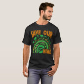 我救家の動物野生生物保護地球 Tシャツ (正面フル)