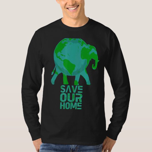我救家の動物野生生物保護地球 Tシャツ (正面)