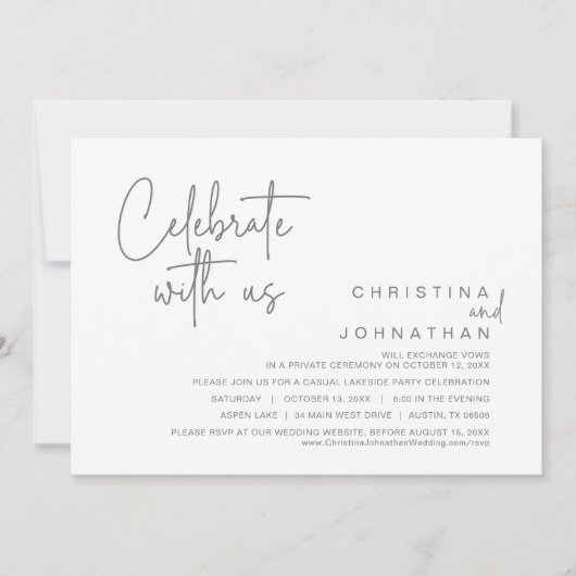 我祝々と共に結婚の駆け落ちパーティー 招待状 (正面)