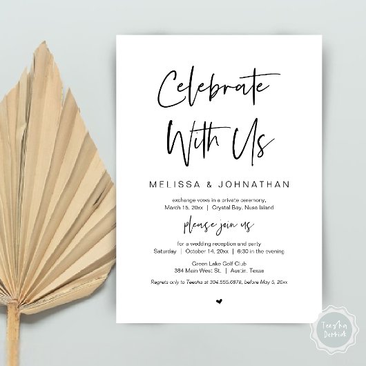 我祝々と共に、黒結婚人の駆け落ち 招待状