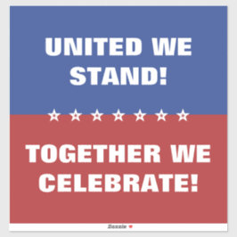 我統一された々は共にアメリカ祝国旗を掲げる シール