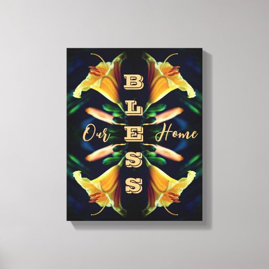 我賛美家ゆり花抽象芸術 キャンバスプリント (正面)