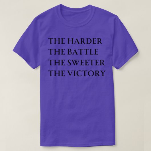 戦いが激しいほど勝利は楽になる Tシャツ (デザイン正面)