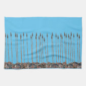 戦いに行く古代ギリシャのホプリテス キッチンタオル (横)