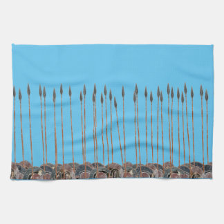 戦いに行く古代ギリシャのホプリテス キッチンタオル