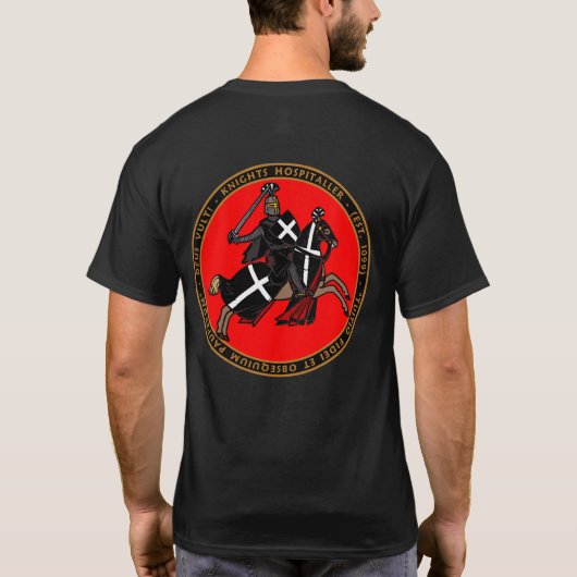 戦いのシールShirに満たしている騎士Hospitaller Tシャツ (裏面)