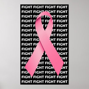 戦いの乳癌のピンクのリボン ポスター
