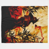 戦いの前の武士 フリースブランケット (正面(横))