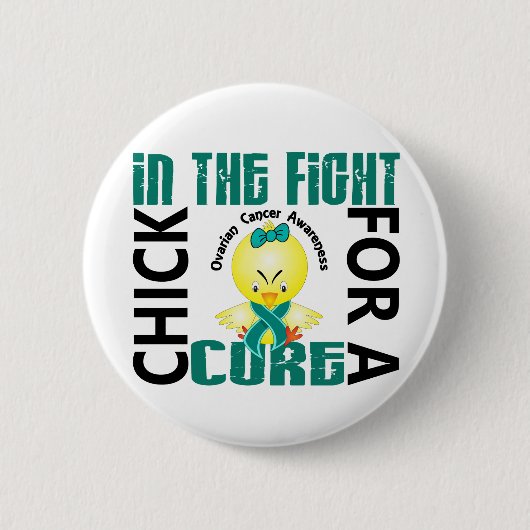 戦いの卵巣癌のひよこ 缶バッジ (正面)