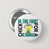 戦いの卵巣癌のひよこ 缶バッジ (正面&裏面)