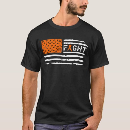 戦いの多発性硬化の米国旗のヴィンテージ Tシャツ (正面)