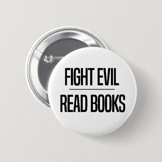 戦いの悪の読書は|の愛書家のギフトを予約します 缶バッジ (正面&裏面)