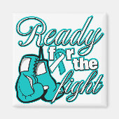 戦いの準備ができている子宮頸がん手袋 マグネット (正面)