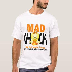 戦いの白血病の気違いのひよこ Tシャツ