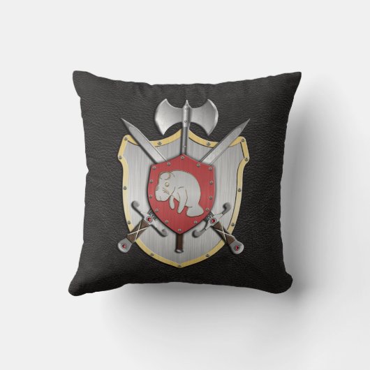 戦いの頂上のマナティーの黒 クッション (裏面)