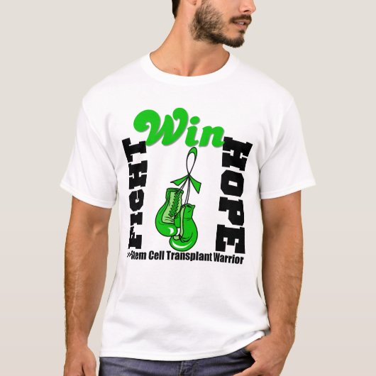 戦いは勝利幹細胞の移植の戦士を信じます Tシャツ (正面)