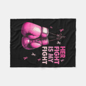 戦いは私の戦いボクシング手袋乳がん戦争 フリースブランケット (正面(横))