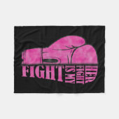 戦いは私の戦い乳がん認識度家族S フリースブランケット (正面(横))