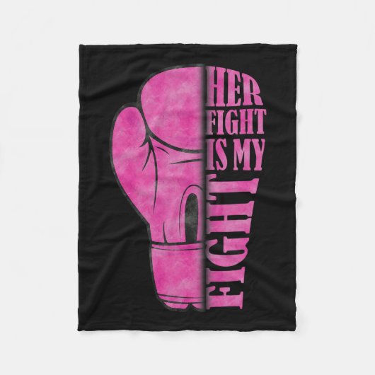 戦いは私の戦い乳がん認識度家族S フリースブランケット (正面)