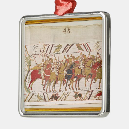 戦いをとのするためにHastingsを残している兵士 メタルオーナメント (左)