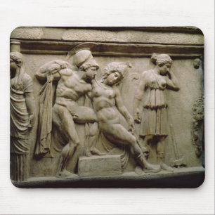戦いを示す場面のギリシャの石棺 マウスパッド