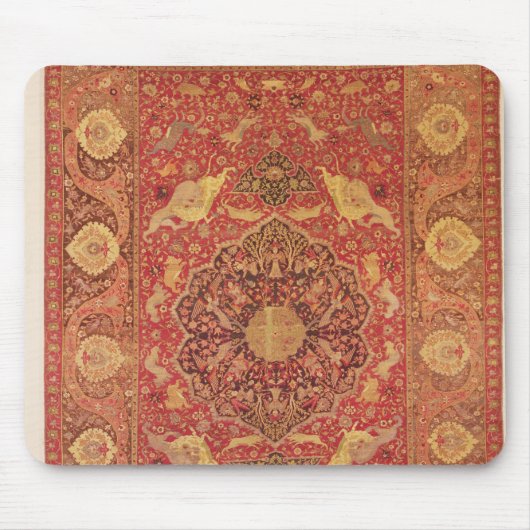 戦い動物の場面と飾られる敷物 マウスパッド (正面)