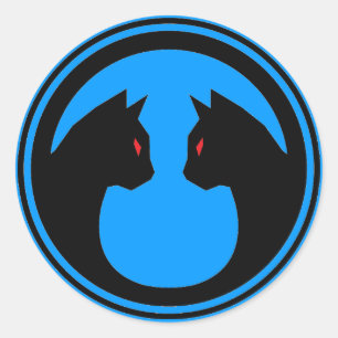 戦い猫のロゴのステッカー(20のシート) ラウンドシール