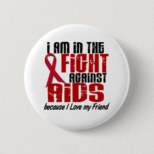 戦い1の友人のエイズHIV 缶バッジ