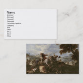 戦い(キャンバスの油)の騎士 名刺 (正面/裏面)