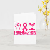 戦い 癒し  thrive 乳がん啓発 Nk リボン カード (黄色い花)