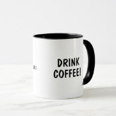 戦うか逃げるかとコーヒー 面白いユーモア マグカップ (正面右)
