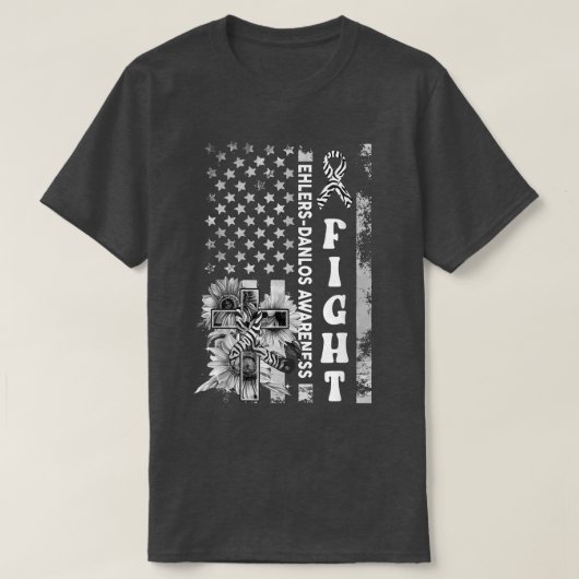 戦うアメリカ国旗ひまわりクリスチャンエーラーズDanlos A Tシャツ (デザイン正面)