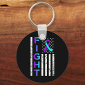 戦うアメリカ国旗ハッピー自殺認識度サポートグラ キーホルダー (正面)