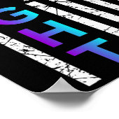 戦うアメリカ国旗ハッピー自殺認識度サポートグラ ポスター (角)