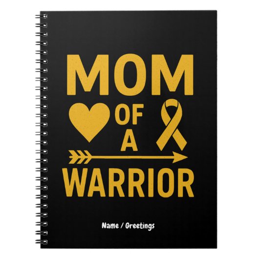 戦う子供の母親 Childhood Cancer Awareness デザイン ノートブック (正面)