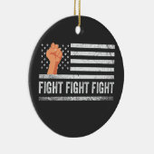 戦う戦いトランプ米国国旗の愛国心 セラミックオーナメント (右)