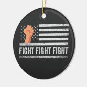 戦う戦いトランプ米国国旗の愛国心 セラミックオーナメント (左)