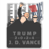 戦う戦いトランプVANCE 2024 シール (正面)